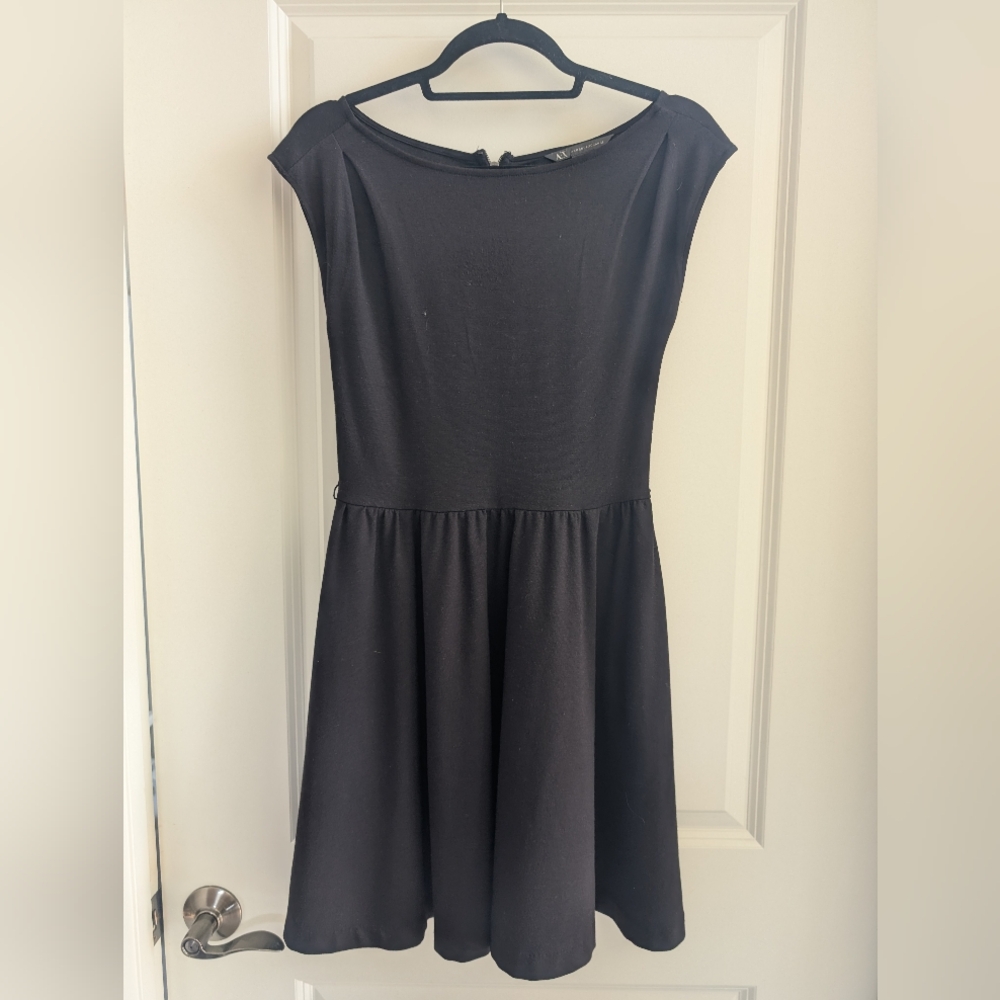 Armani Exchange. Black Sleeveless Fit & Flare Dress
